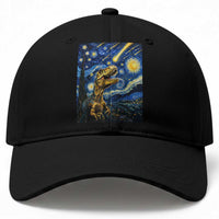 Dinosaur Starry Night Meteor Shower Baseball Cap Astronomy Lover Gift