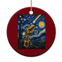 Dinosaur Starry Night Meteor Shower Ceramic Ornament Astronomy Lover Gift