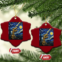 Dinosaur Starry Night Meteor Shower Ceramic Ornament Astronomy Lover Gift