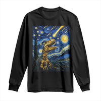Dinosaur Starry Night Meteor Shower Long Sleeve Shirt Astronomy Lover Gift