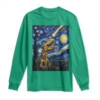 Dinosaur Starry Night Meteor Shower Long Sleeve Shirt Astronomy Lover Gift