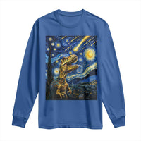 Dinosaur Starry Night Meteor Shower Long Sleeve Shirt Astronomy Lover Gift