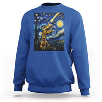 Dinosaur Starry Night Meteor Shower Sweatshirt Astronomy Lover Gift
