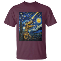 Dinosaur Starry Night Meteor Shower T Shirt Astronomy Lover Gift