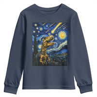 Dinosaur Starry Night Meteor Shower Youth Sweatshirt Astronomy Lover Gift