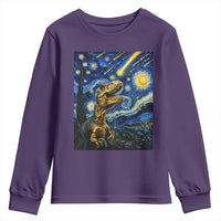Dinosaur Starry Night Meteor Shower Youth Sweatshirt Astronomy Lover Gift