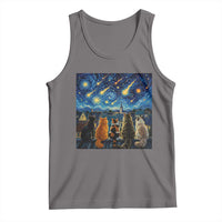 Starry Night Cats Watching Meteors Tank Top Astronomy Lover Gift