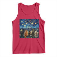 Starry Night Cats Watching Meteors Tank Top Astronomy Lover Gift