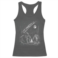 Bigfoot Camping Under Meteor Showers Racerback Tank Top Stargazer Gift