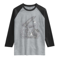 Bigfoot Camping Under Meteor Showers Raglan Shirt Stargazer Gift