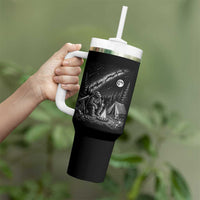Bigfoot Camping Under Meteor Showers Tumbler With Handle Stargazer Gift