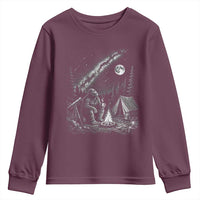 Bigfoot Camping Under Meteor Showers Youth Sweatshirt Stargazer Gift
