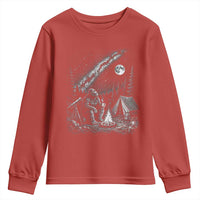Bigfoot Camping Under Meteor Showers Youth Sweatshirt Stargazer Gift