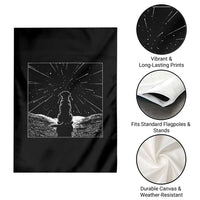 Meteor Shower Science Gift Garden Flag Dog Watching Stars