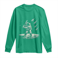 Funny Astronaut Smashing Meteors In Space Long Sleeve Shirt Astronomy Lover Gift
