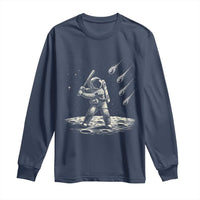 Funny Astronaut Smashing Meteors In Space Long Sleeve Shirt Astronomy Lover Gift