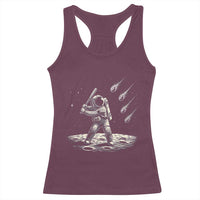 Funny Astronaut Smashing Meteors In Space Racerback Tank Top Astronomy Lover Gift