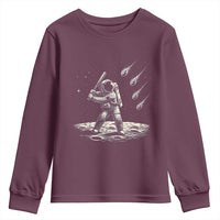 Funny Astronaut Smashing Meteors In Space Youth Sweatshirt Astronomy Lover Gift
