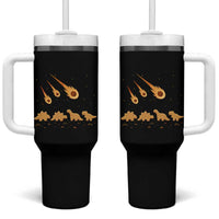 Funny Dino Chicken Nuggets Meteor Shower Tumbler With Handle Food Lover