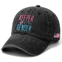 Funny Gender Reveal Party Washed Cotton Baseball Cap Keeper Of The Gender
