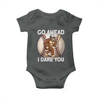 Funny Bigfoot Baseball Catcher Baby Onesie Go Ahead I Dare You Gift - Wonder Print Shop