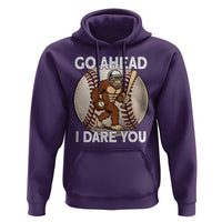 Funny Bigfoot Baseball Catcher Hoodie Go Ahead I Dare You Gift - Wonder Print Shop