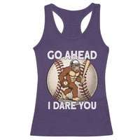 Funny Bigfoot Baseball Catcher Racerback Tank Top Go Ahead I Dare You Gift - Wonder Print Shop