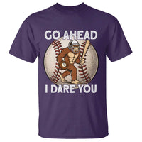 Funny Bigfoot Baseball Catcher T Shirt Go Ahead I Dare You Gift - Wonder Print Shop