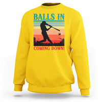 Funny BaseBall Lover Sweatshirt Balls In Coming Down - Wonder Print Shop