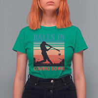 Funny BaseBall Lover T Shirt For Women Balls In Coming Down - Wonder Print Shop
