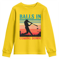 Funny BaseBall Lover Youth Sweatshirt Balls In Coming Down - Wonder Print Shop
