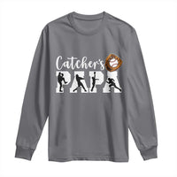 Catchers Papa Long Sleeve Shirt Funny Gift For Catcher Player - Wonder Print Shop