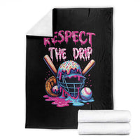 Funny Respect The Drip Baseball Mask Throw Blanket Sports Lover