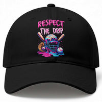 Funny Respect The Drip Baseball Mask Baseball Cap Sports Lover