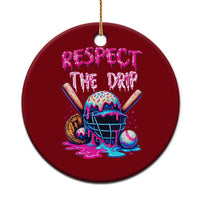 Funny Respect The Drip Baseball Mask Ceramic Ornament Sports Lover