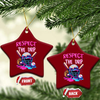 Funny Respect The Drip Baseball Mask Ceramic Ornament Sports Lover
