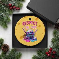 Funny Respect The Drip Baseball Mask Ceramic Ornament Sports Lover
