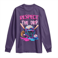 Funny Respect The Drip Baseball Mask Long Sleeve Shirt Sports Lover