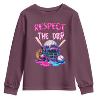 Funny Respect The Drip Baseball Mask Youth Sweatshirt Sports Lover