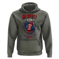Respect The Drip Hoodie Patriotic Baseball USA Sports Lover - Wonder Print Shop
