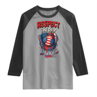 Respect The Drip Raglan Shirt Patriotic Baseball USA Sports Lover - Wonder Print Shop