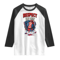 Respect The Drip Raglan Shirt Patriotic Baseball USA Sports Lover - Wonder Print Shop