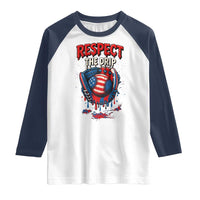 Respect The Drip Raglan Shirt Patriotic Baseball USA Sports Lover - Wonder Print Shop