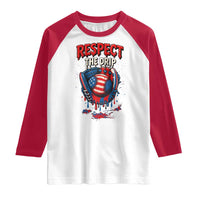 Respect The Drip Raglan Shirt Patriotic Baseball USA Sports Lover - Wonder Print Shop