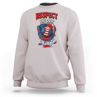Respect The Drip Sweatshirt Patriotic Baseball USA Sports Lover - Wonder Print Shop