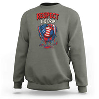 Respect The Drip Sweatshirt Patriotic Baseball USA Sports Lover - Wonder Print Shop