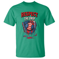 Respect The Drip T Shirt Patriotic Baseball USA Sports Lover - Wonder Print Shop
