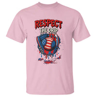 Respect The Drip T Shirt Patriotic Baseball USA Sports Lover - Wonder Print Shop