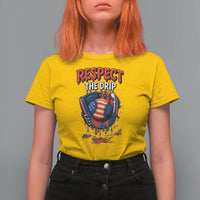 Respect The Drip T Shirt For Women Patriotic Baseball USA Sports Lover - Wonder Print Shop