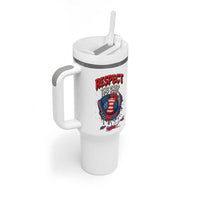 Respect The Drip Tumbler With Handle Patriotic Baseball USA Sports Lover